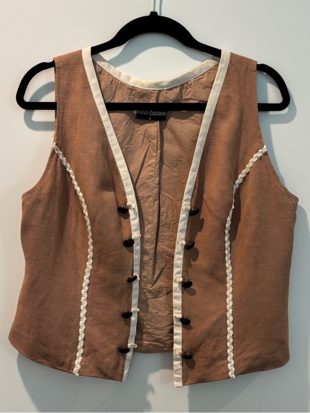 Scarlett Darkness Tan & Cream Corset Large (Peasant/Ren Faire/Fairycore)